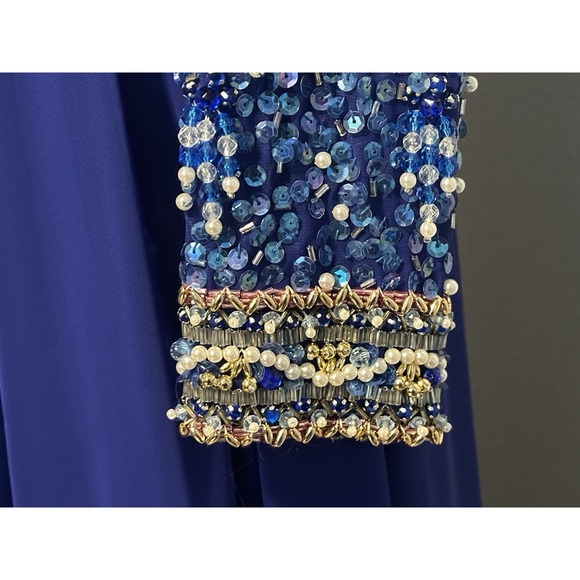 Vintage Victoria Royal Ltd Womens Size 8 Blue Beaded Evening Gown Formal Dress - Picture 3 of 13